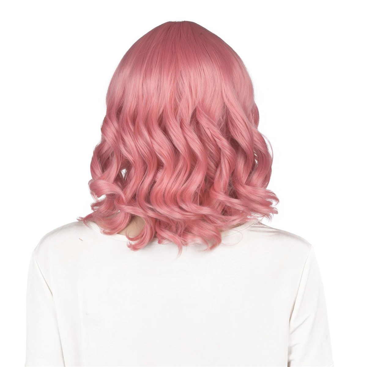 ZYR 16 дюймов Средний Мягкий Свободный парик с челкой розовые парики