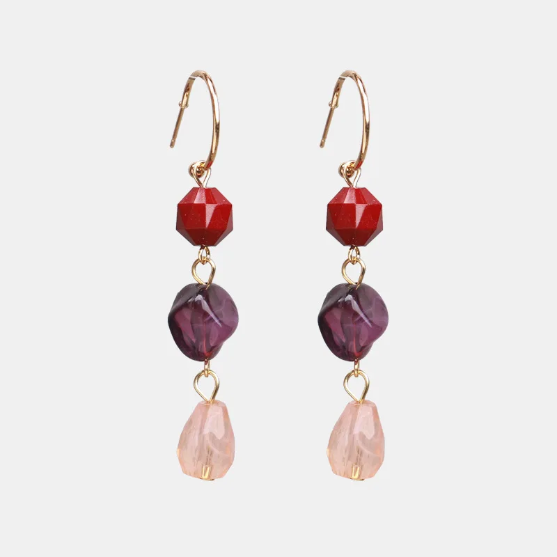 Женские серьги-подвески с кисточками модные оранжевые или розовые полимерные