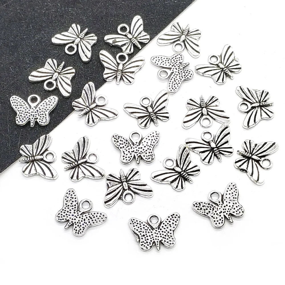 

10PCS Pendants Zinc Alloy Butterfly Shape Charms for Jewelry Making 16*12*1.5mm Handmade DIY Necklace Jewwelry Accessories