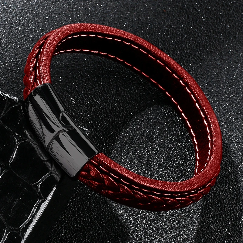 MOZO модные панк мужские ювелирные изделия плетеный кожаный браслет женский