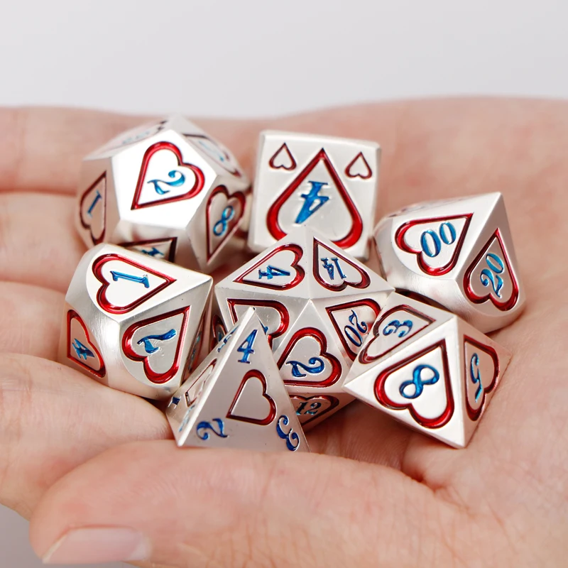 Металлические игральные кости Dnd комплект 2021 новый дизайн любящее сердце D & d