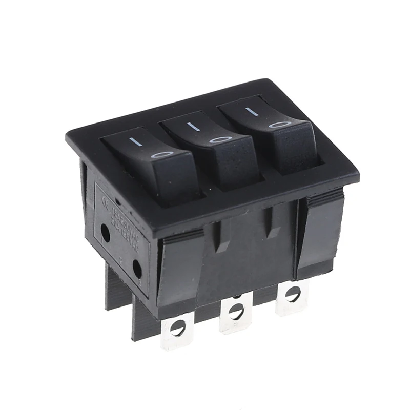 

15A 250V 20A 125V AC AC ON-OFF KCD3 34*40 Big Rocker Switches Black Three-Way Switch 9 Pin 2 Position Multi-knife Single-throw