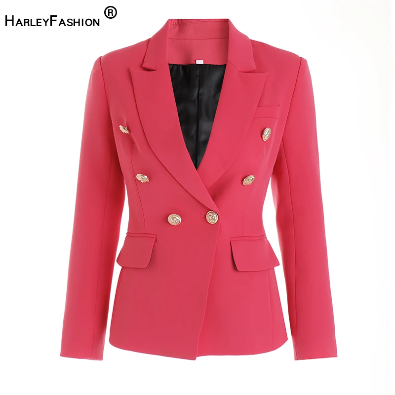

HarleyFashion Women Spring Autumn Designer Candy Color Blazer High Quality Fabric Slim Streetwear New Blazers