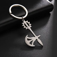 eueavan 5pcs key chains for men stainless steel viking axe mens accessories the seven deadly sins escanor keys holder love gift