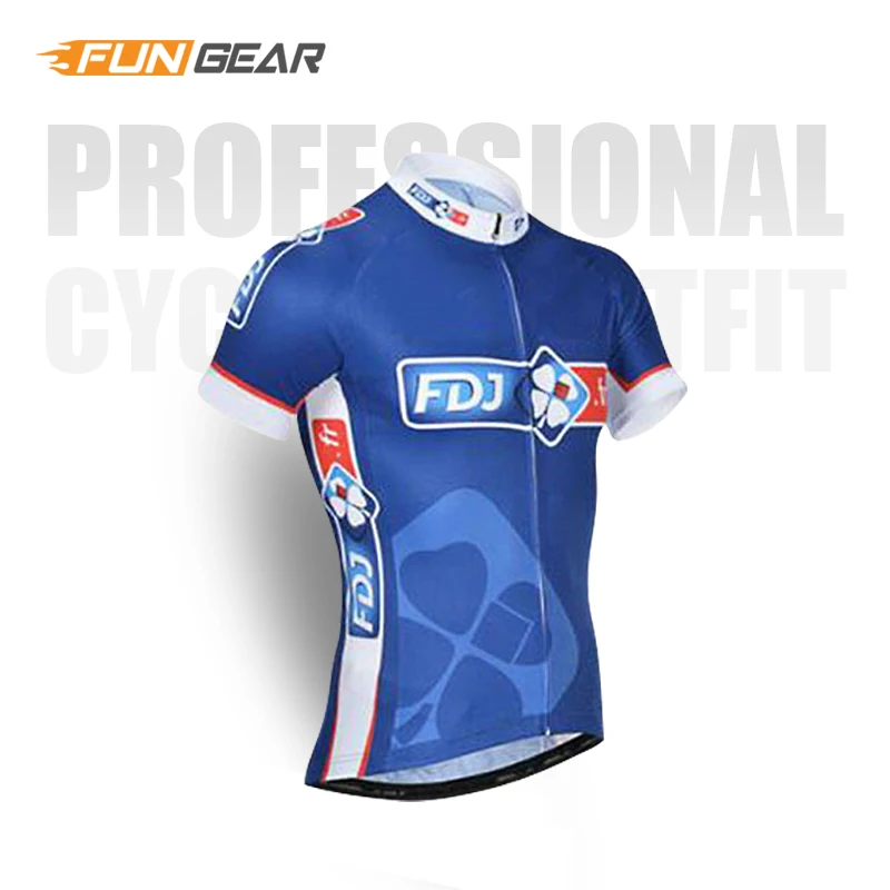 Cycling Jerseys FDJ Pro Team одежда с короткими рукавами Велоспорт Джерси набор мужской велосипедный Костюм MTB гоночная одежда летняя дышащая быстросохнущая одежда - Цвет: Cycling Jerseys