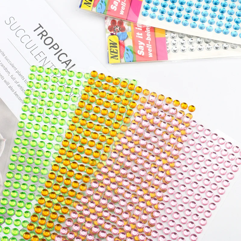 504 шт. 6 мм самоклеящиеся акриловые стразы для телефона ПК автомобильные наклейки