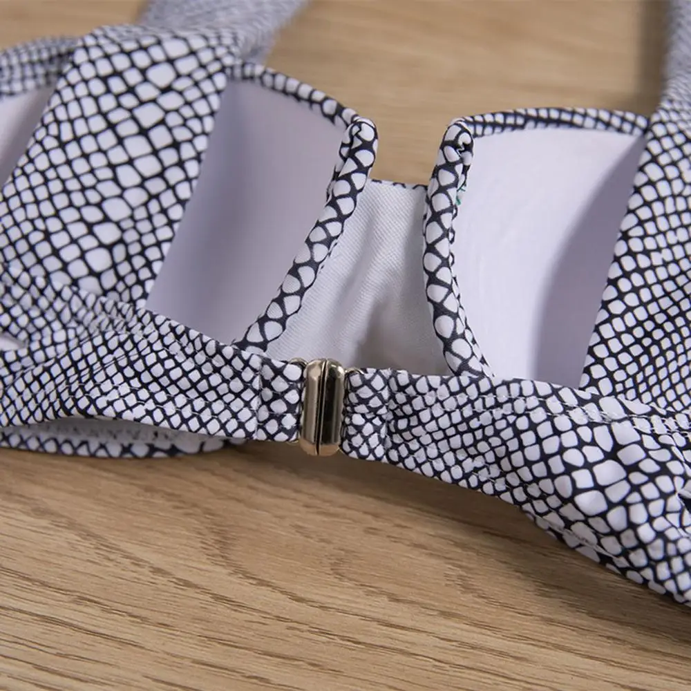 Бикини со змеиным принтом пуш-ап женский купальный костюм Мягкий купальник