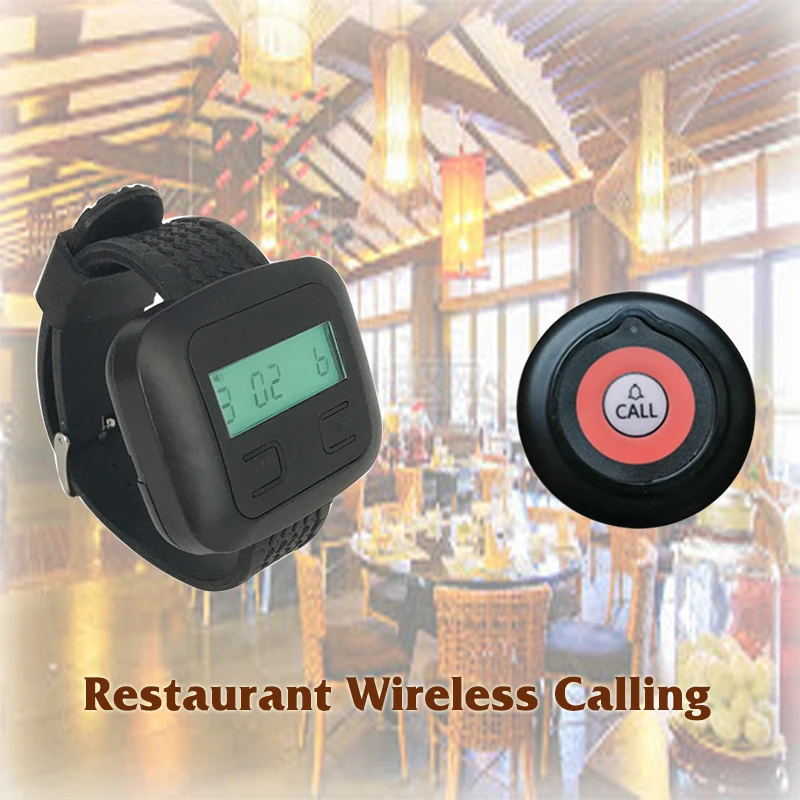 Waiter Call Button Hookah Professional Design Transmitter And Wristwatch Pager Receiver Ristorante Support Customer Contact