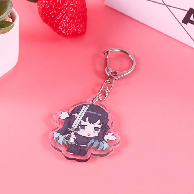 

Creative Anime Demon Slayer Keychains Plastic Brinco Blade Of Ghost Key Chain Kamado Tanjirou Keyring Fans Brelok Gift