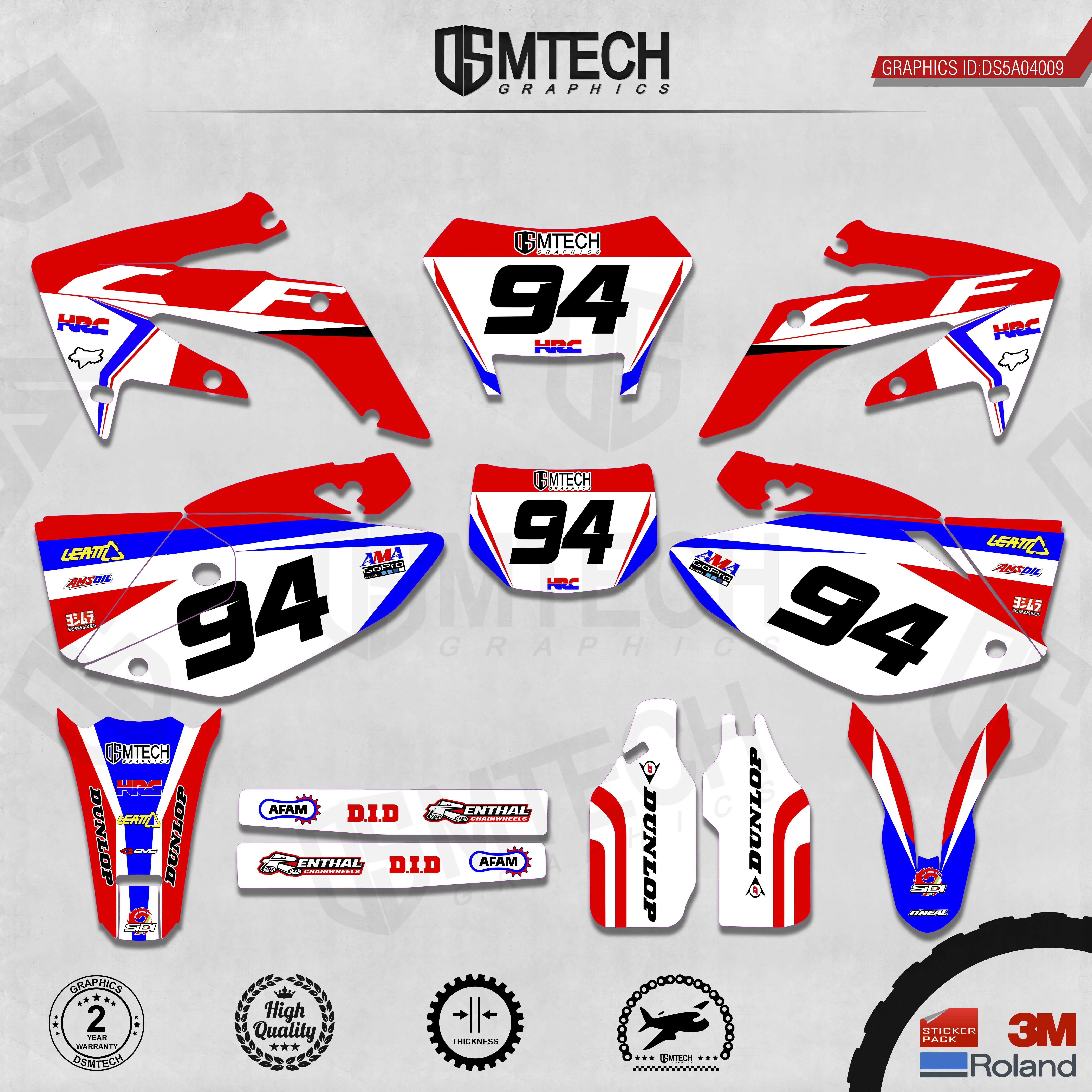 DSMTECH Customized Team Graphics Backgrounds Decals 3M Custom Stickers For 2004-2007 2008-2011 2012-2015 2016-2019 CRF250X 009