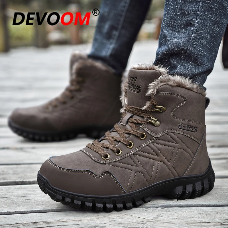 Мужские зимние кожаные кроссовки для активного отдыха альпинизма горного