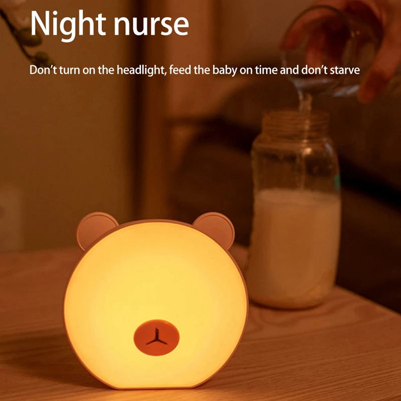 

Little Bear LED Night Light Contact Sensor Three-Level Color Temperature Bedside Lamp Children Christmas Gift
