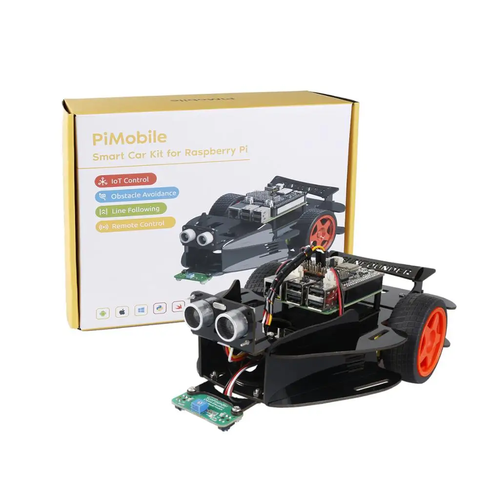SunFounder PiMobile Smart Car Kit основанный на Ezblock для Raspberry Pi Model 4B 3B + B 2B(RPi не входит в