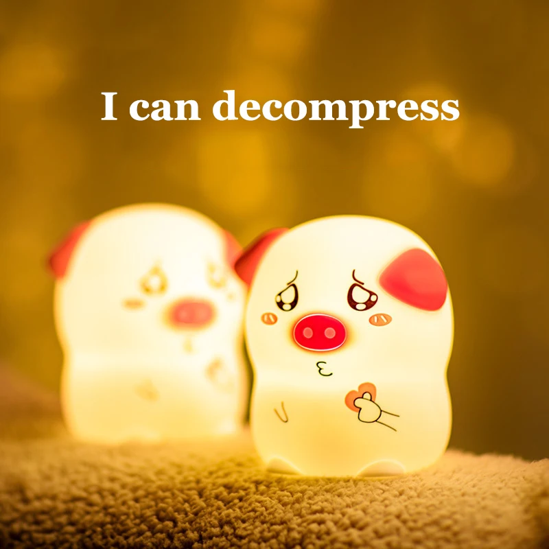 Новинка 2019 Ночной светильник силиконовая лампа для свиньи креативная снятия