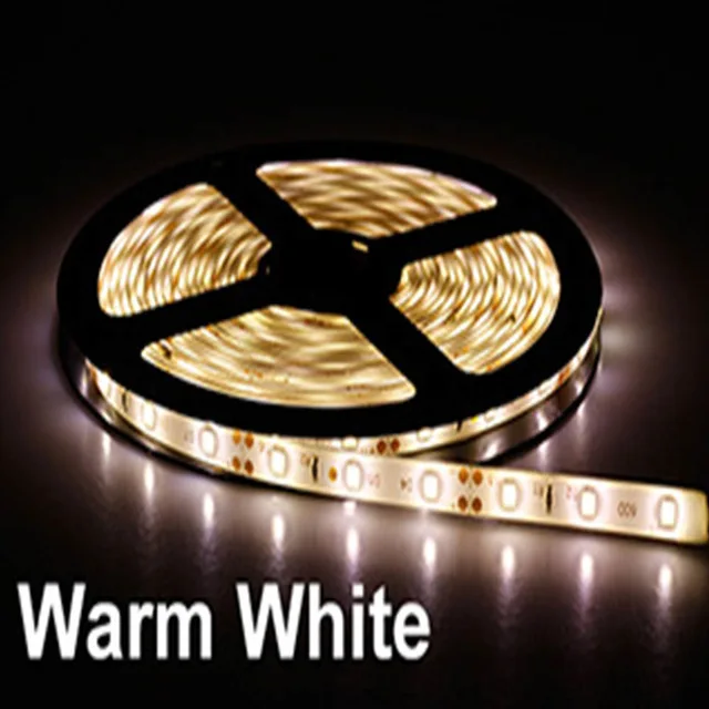 Warm White 5 м Светодиодная лента 12 В Водонепроницаемая RGB Светодиодная лента светильник 2835SMD гибкая светодиодная лента лампа для ТВ фоновый светильник ing украшение дома - Испускаемый цвет: Warm White