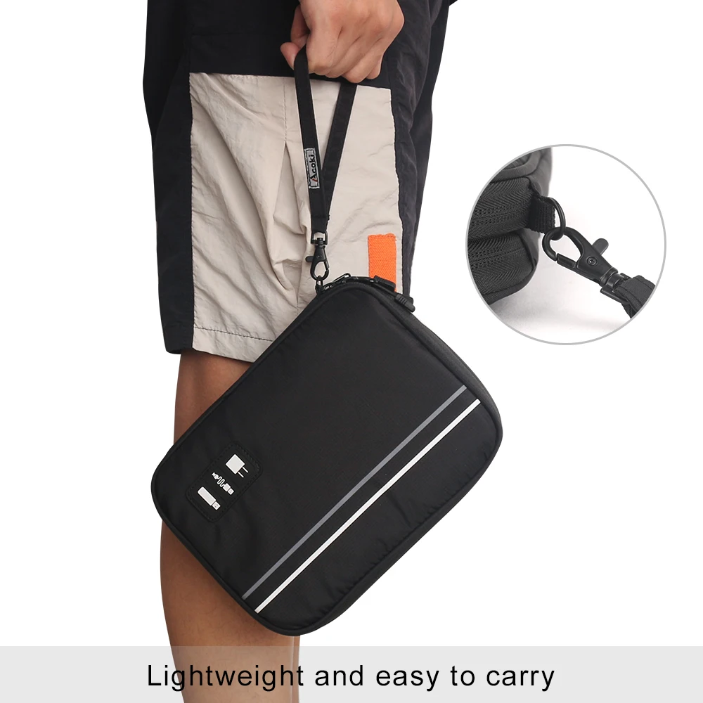 

Acoki Double Layer Electronic Organizer Bag, Travel Gadget Bag For USB Cable, SD Card, Hard Drive, Power Bank, i Pad Mini/E-book