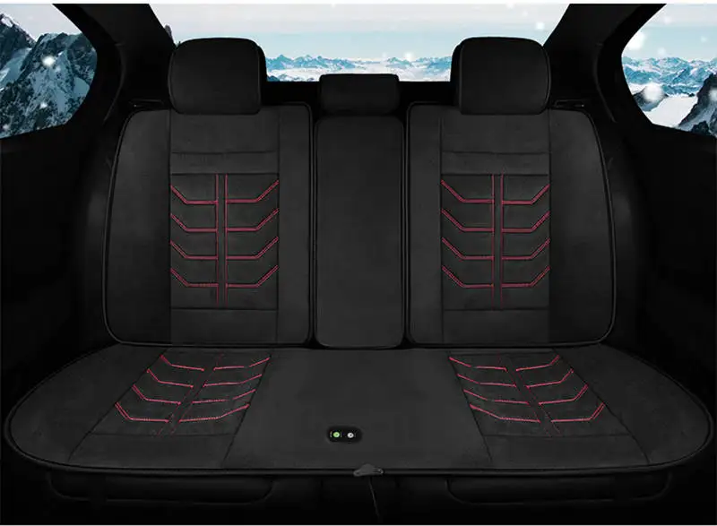 Black 1 Pcs Автомобильная нагревательная Подушка зимняя автомобильная универсальная подушка для сиденья теплая и удобная автомобильная электрическая короткая плюшевая подушка с подогревом на сиденье - Название цвета: Black 1 Pcs
