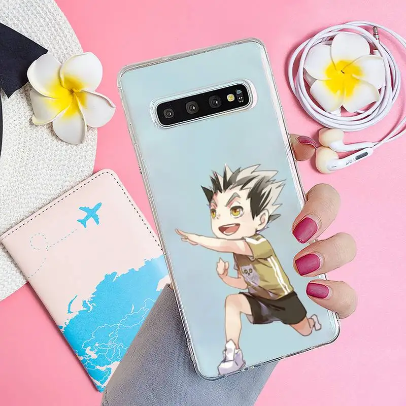 

Anime Haikyuu Hinata Attacks Phone Case Transparent for samsung A 21s 50 71 S 8 9 20 20fe note 10 20 ultra plus