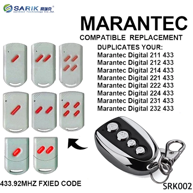 2 шт. копия пульта дистанционного управления MARANTEC 432NA top 432na 433 92 МГц|Пульты ДУ| |