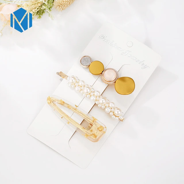 3pcs drop yellow M MISM INS Круглый корейский Кристалл Сплав заколки для волос Макарон цвет заколки BB шпильки Заколки для женщин обувь девочек аксессуары для волос - Цвет: 3pcs drop yellow