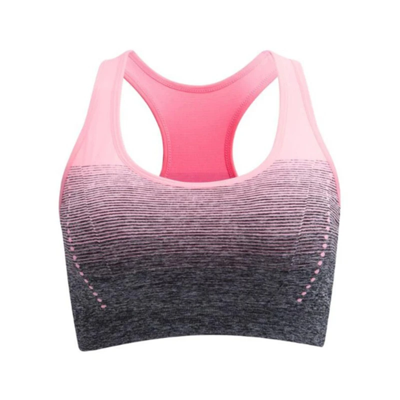 

Women Padded Fitnss Bra Breathable Quick Dry Gradient Color Female Workout Bra Clothing Exercise Underwear
