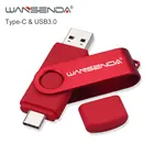 WANSENDA USB флэш-накопитель OTG 2-в-1 USB3.0  Тип-C USB флэш-накопитель 512 ГБ 256 ГБ 128 Гб 64 Гб оперативной памяти, 32 Гб встроенной памяти, 16 Гб флэш-накопитель USB флеш-накопитель