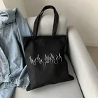 Японская темная сумка-шоппер, Холщовая Сумка y2k с готическими волнами, забавная мультяшная Вместительная женская сумка Ulzzang, женские сумки на плечо в стиле Харадзюку