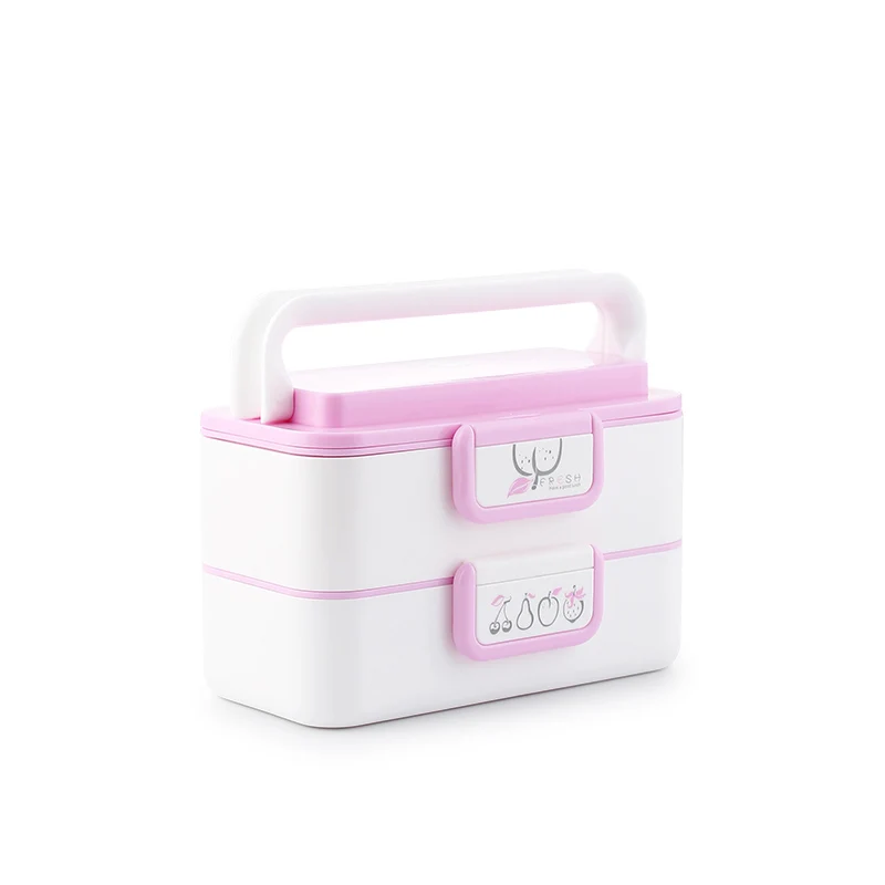 2 Layer Pink Для детей 1, 2, 3, 4, Слои микроволновая печь коробка японских Стиль бенто ланч бокс белый стильная футболка с изображением персонажей видеоигр девочки; Дети взрослых большой Ланчбокс школы обед контейнеры - Цвет: 2 Layer Pink