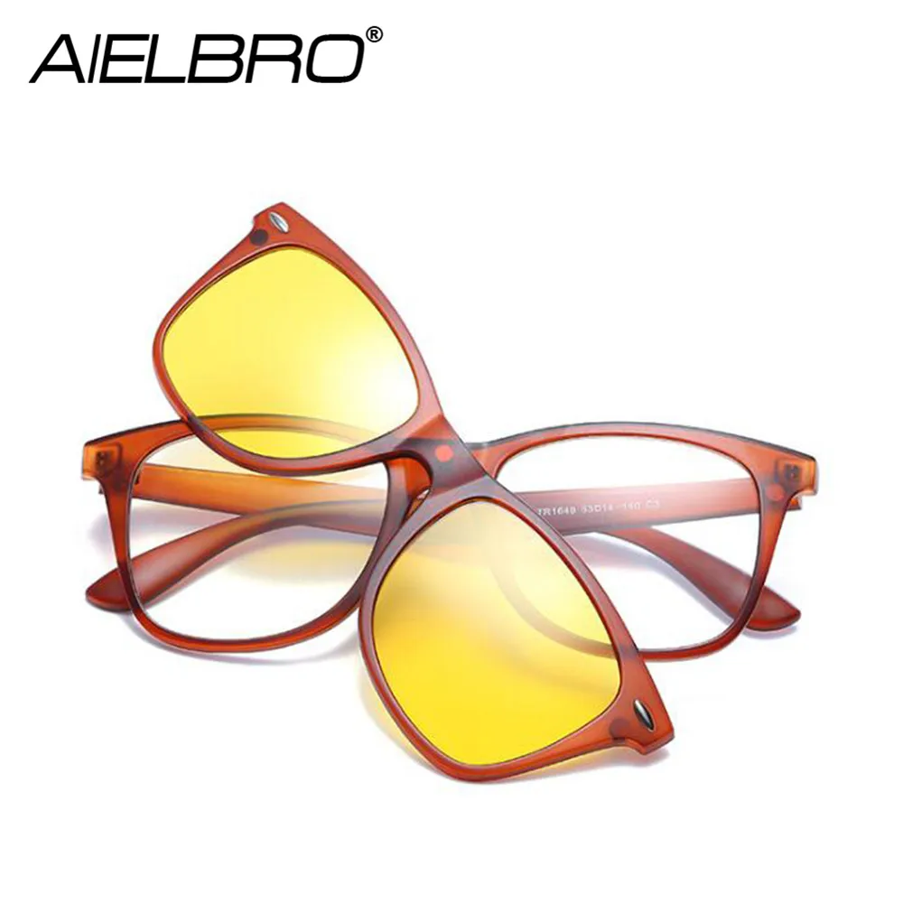 Модные солнцезащитные очки с клипсой Женские оправы магнитные мужские