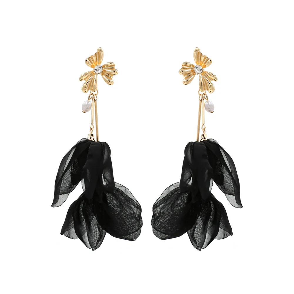 Элегантные висячие серьги Висячие кружевные тканевые ручной работы с