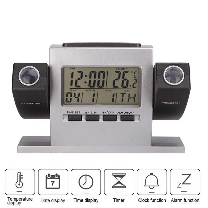 Новые креативные настольные часы с двойным проектором модные электронные