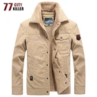 Куртка мужская зимняя, на толстой шерстяной подкладке, теплая ветровка в стиле милитари, размера плюс, M-6XL