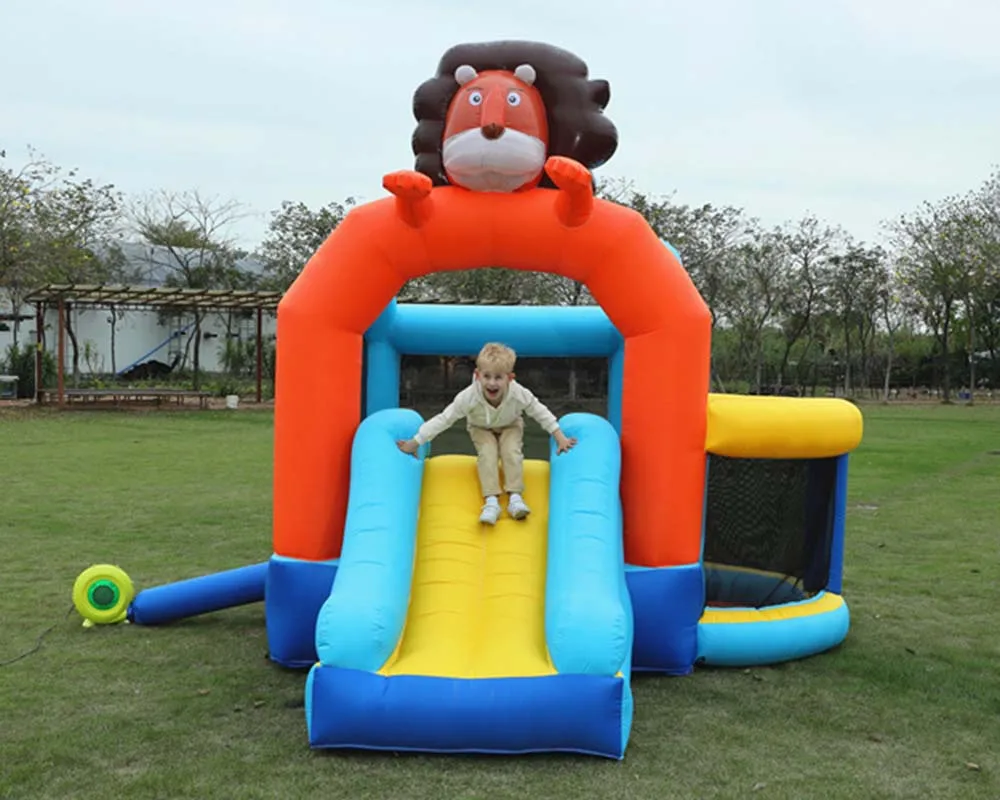 

Cheap Air Party Bounce House Baby Slide Bouncy with Lion Inflatable Castle Slider for Children from China factory