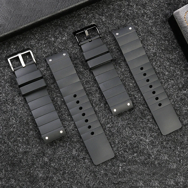 Watch Strap for Cartier Santos Sandoz Santos 100 Silicone Watch Strap Rubber Men and Women Black 23mm