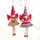 Плюшевые подвесные украшения, рождественские товары, серая и красная шляпа ангела, Рождественская елка для девочки, 12,5 см x 6,5 см, 1 шт.