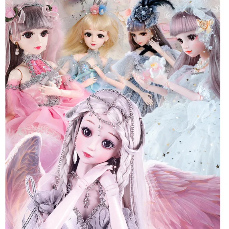 

60 cm Doll 1/3 Bjd Doll 20 Movable Joint Dolls Beautiful Eyes Long Hair Beautiful Makeup Toys for Girl Detachable Surprise Gift