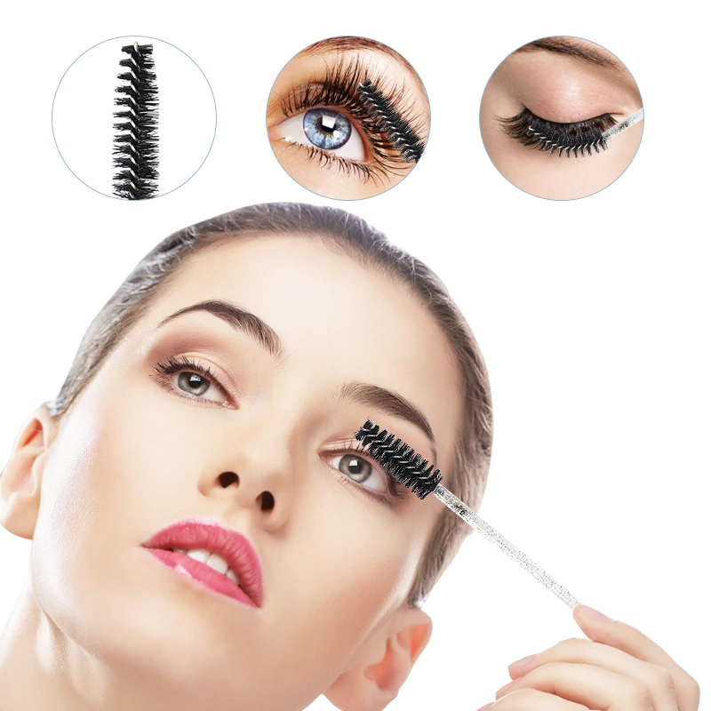 50 /100 pcs Disposable Crystal Eyelash Brush Comb Eye Lashes Extension Mascara Wands Makeup Brushes Professional Beauty Tools images - 6