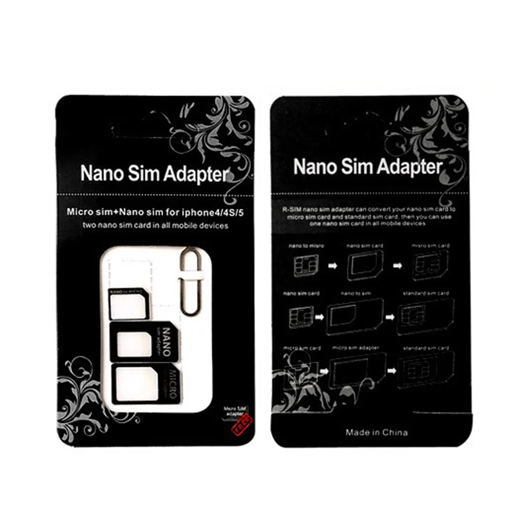 Newly 10 Set Nano Micro Mini Standard SIM Card Adapter Kit Tools 999 |
