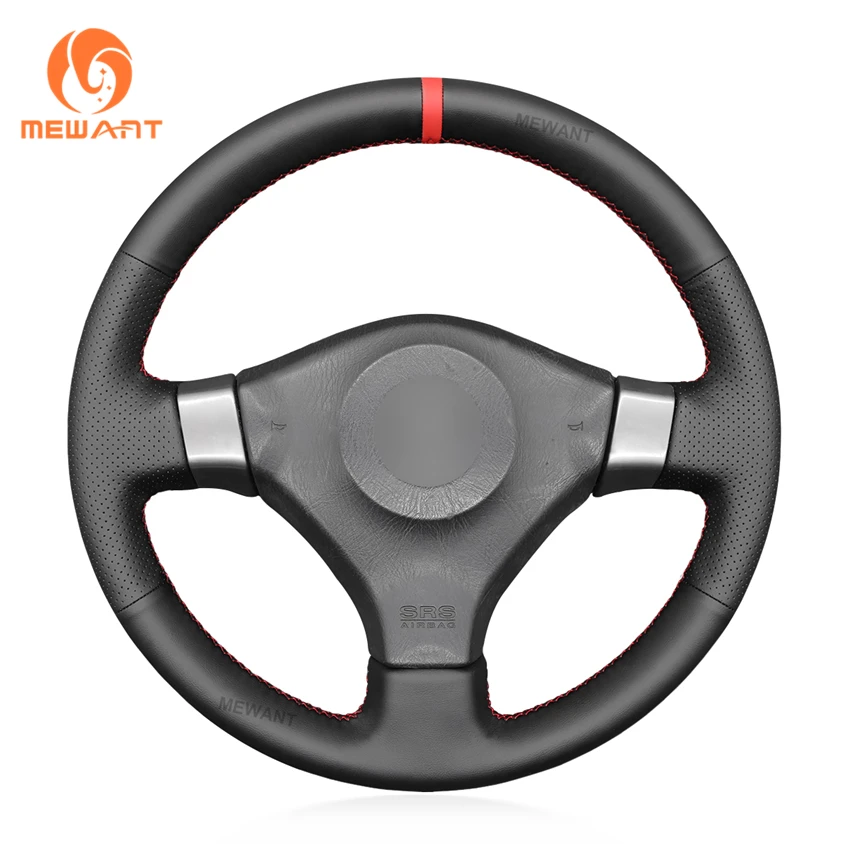 MEWANT Black Artificial Leather Car Steering Wheel Cover for Nissan 200SX S15 2001-2002 Silvia 1999-2000 Skyline R34 GTR GT-R