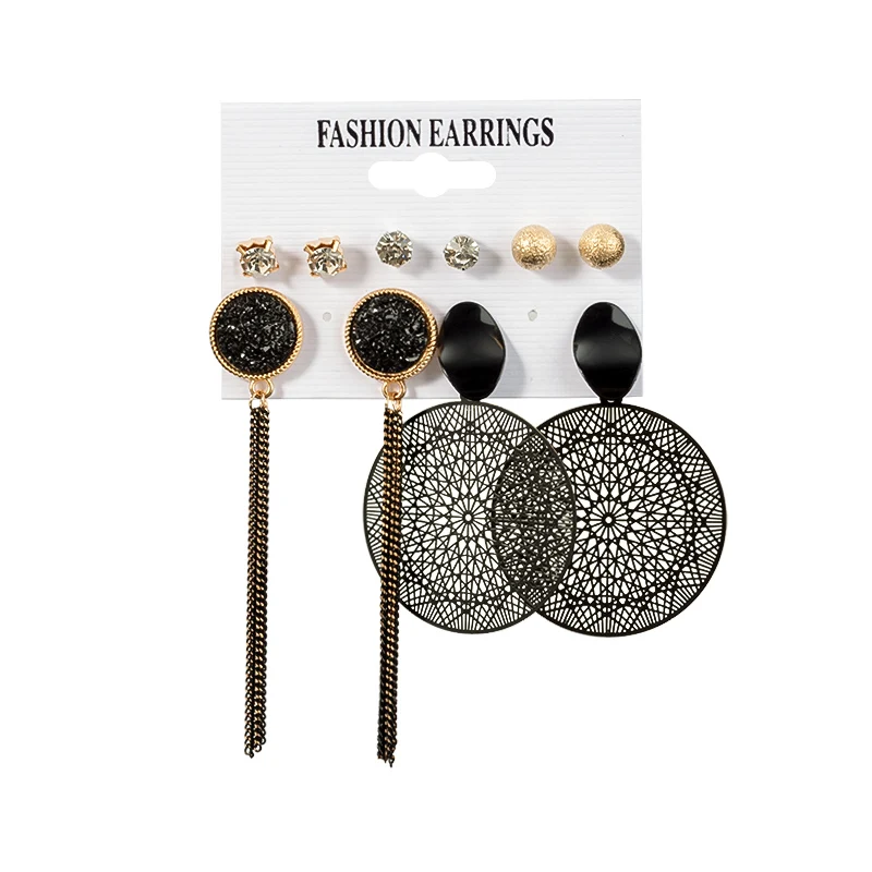 

12 Pairs/Set Women's Earrings Set Stud Earrings For Women Bohemian Fashion Jewelry Vintage Geometric Crystal Pearl Earrings 2020