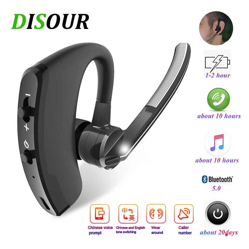 DOSOUR New V8 Wireless Bluetooth-compatible Earphone with Mic Stereo Business Handsfree Sport...