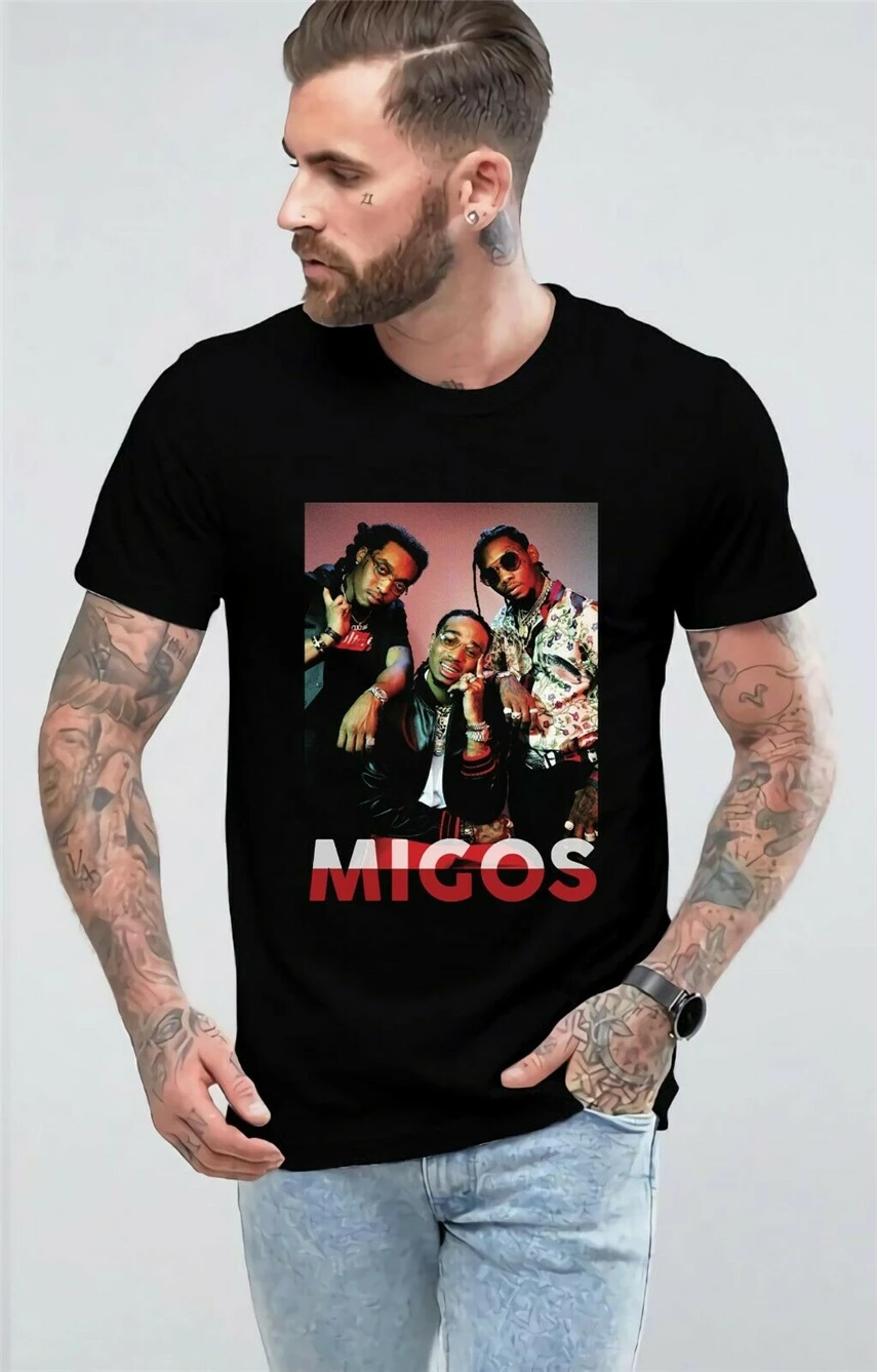 Migos портретная Уникальная футболка с логотипом Размер S 2Xl Лучший товар Футболка