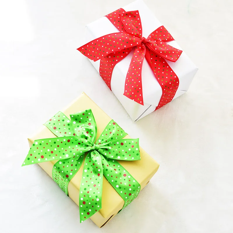 2 ярда/рулон 4 цвета лучшее качество ленты в горошек с принтом экологически чистые