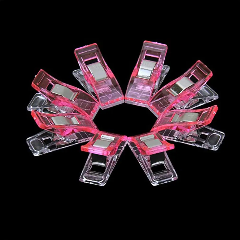 

50 Pieces Of Cloth Craft Plastic Edging Clips Axe Clamp Small Clamp Sewing Positioning Clamp Super Transparent As