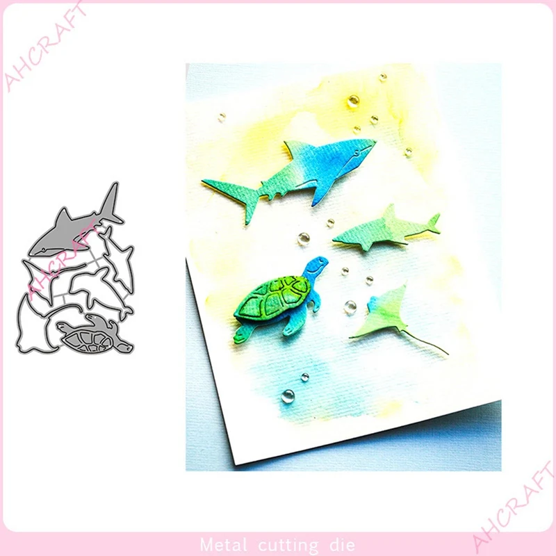 

Craft Metal Cutting Dies Cut Die Mold Fish Ocean Circle Scrapbook Paper Craft Knife Mould Blade Punch Stencils Dies