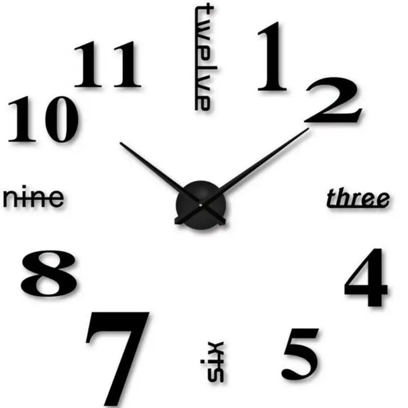 

DIY 3D Mirror Surface Large Number Wall Clock Sticker Home Decor Mirror Living Room Large Art Design Wall Clock Free shipping