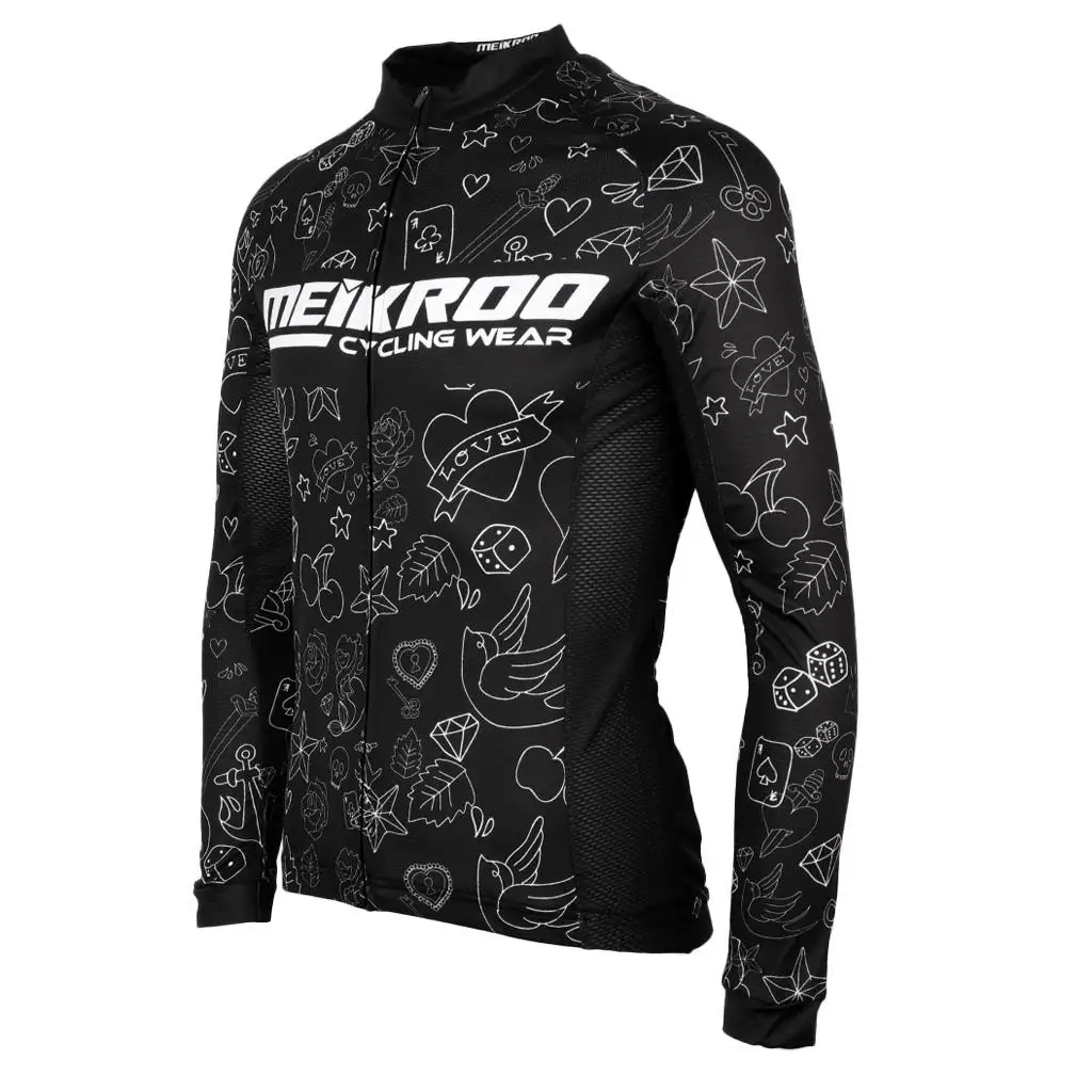 

Men's Cycling Jersey Top - Long Sleeve Zipper Bike Biking Riding Racing Shirt Jacket, M-3XL