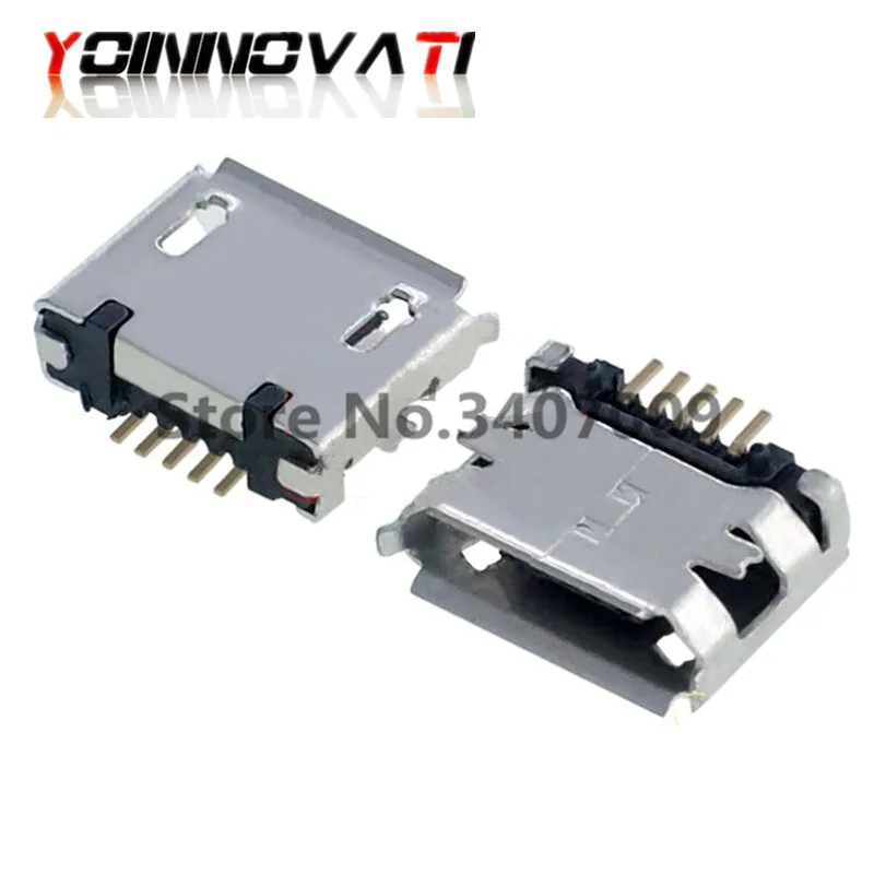 Гнездовой разъем Micro USB 5pin SMD 10 шт. короткий игольчатый медный корпус порт для