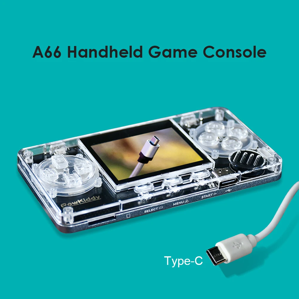

Powkiddy A66 Classic Games Mini Retro Console Handheld Retro Game Console 4000 Games Mini Pocket Video Player