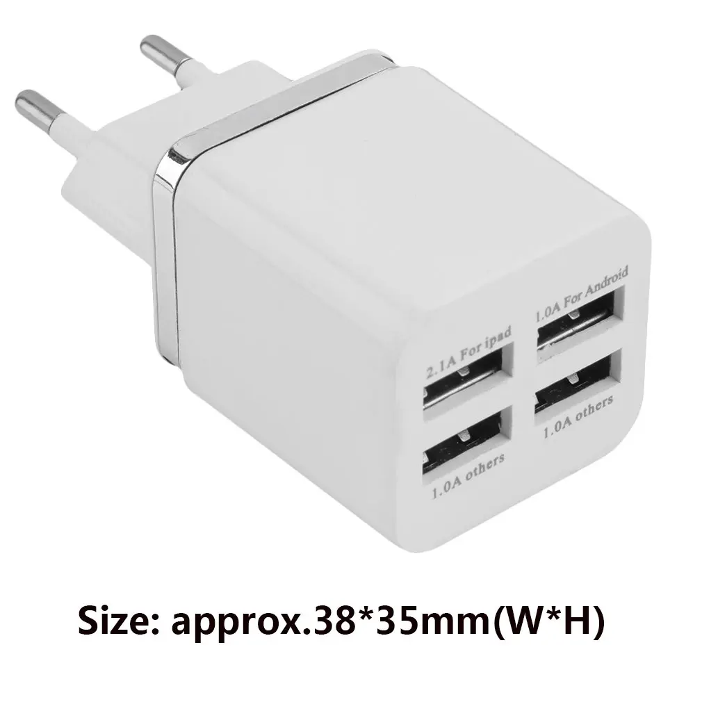 В наличии! Белый 4 порта USB путешествия настенное зарядное устройство мульти блок